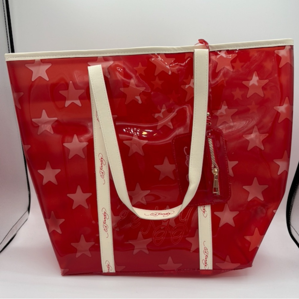Ed Hardy Sexy Red American Flag, PVC Tote. EHSRTB-09-Red. NWT